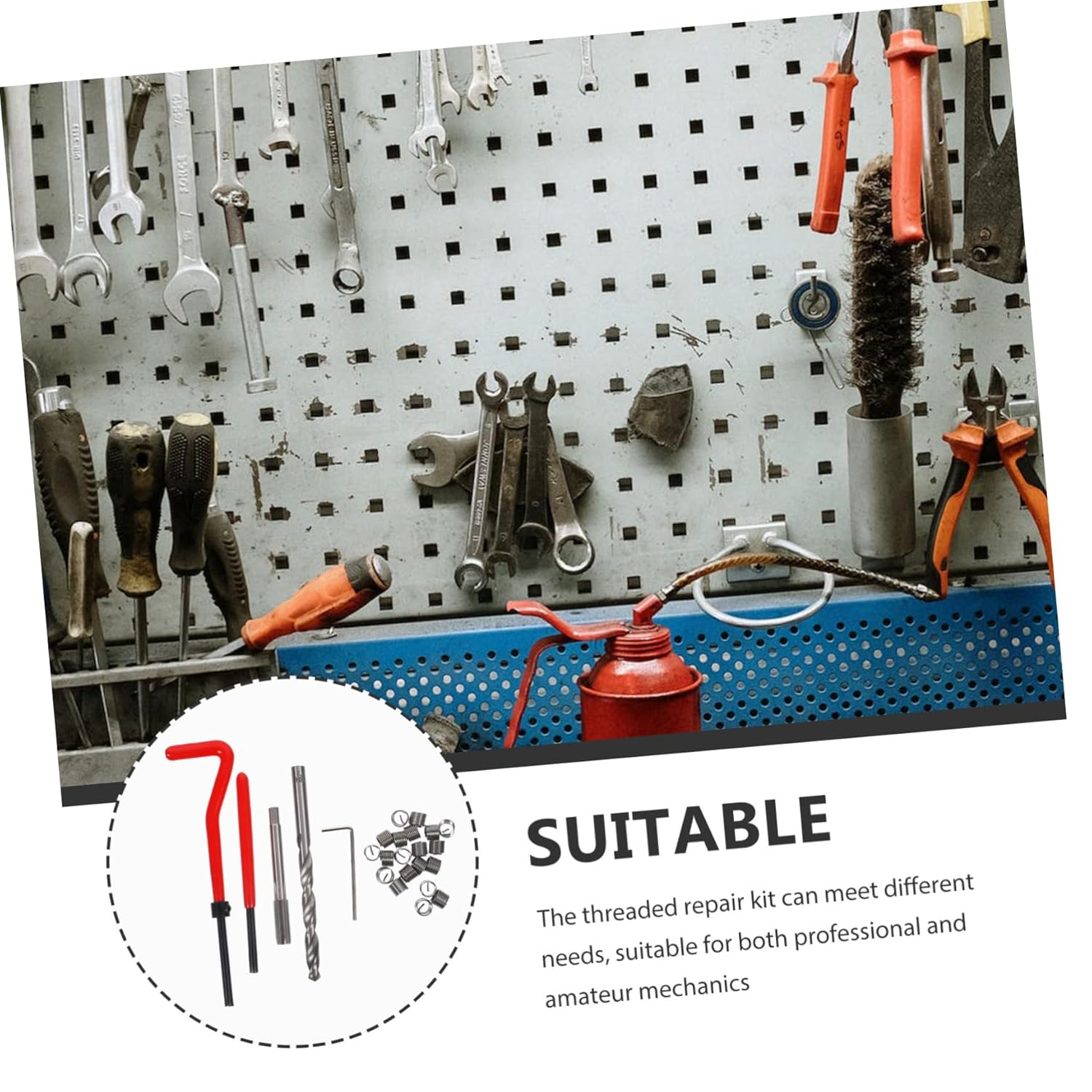 STOBAZA Thread Repair Kits 25pcs Thread Inserts Professional Tool Set for Auto Repair DIY Enthusiasts