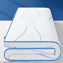 Maxzzz Memory Foam Mattress Topper Twin, 3 Inch Gel Memory Foam & Bamboo Charcoal Foam 2-Layers Bed Topper, Single Surmatelas Ventilated Foam Mattress Topper with Soft Cover, CertiPUR-US 38 x 74 inch