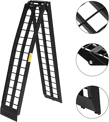 Miniatura 8 de 2 rampas de carga plegables portátiles de 9 pies, capacidad de 1200 libras, rampa para cortacésped, ATV, UTV, motocicleta, camión, 4 ruedas, rampas