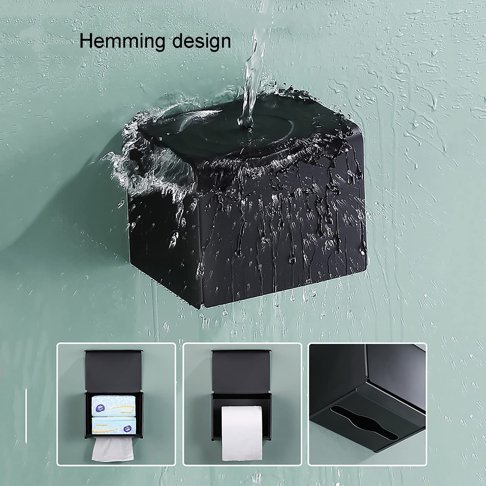 SOVORM Juego de Accesorios de Barra de Toalla de baño de 6 Piezas, Juego de toallero de Accesorios de baño de Acero Inoxidable Negro Mate montado en la Pared Redonda/g The New