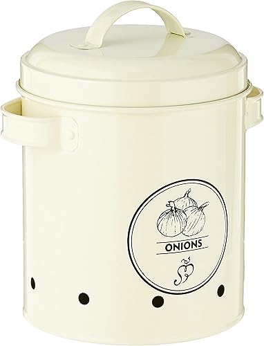 Esschert Design Lata de almacenamiento de cebollas, metal