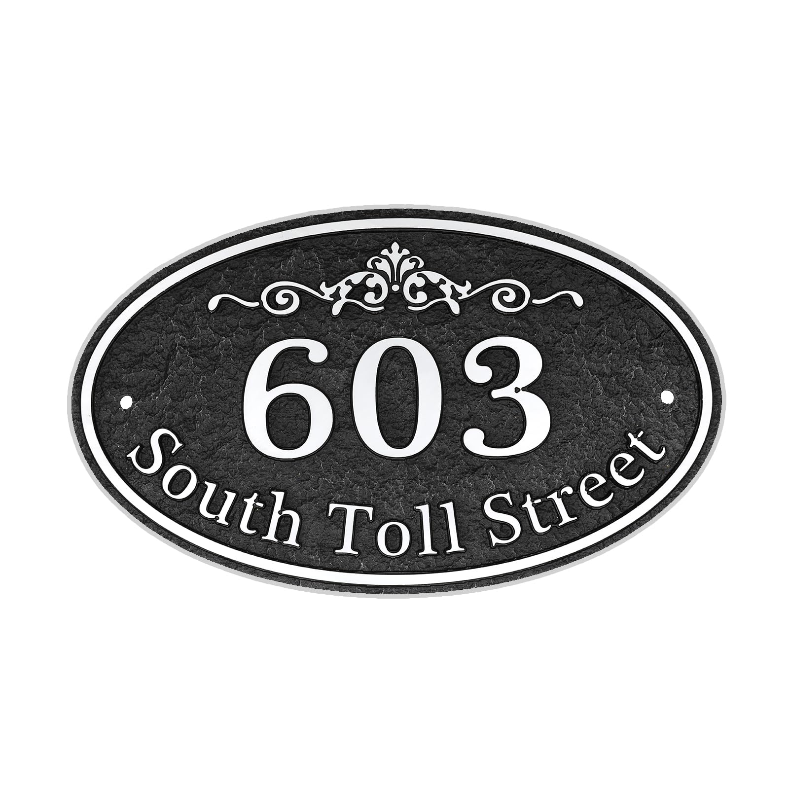 Custom Oval Address Plaque - Personalized House Number Plaque,House Numbers Address Sign for Outside House,Yard,Street,Drive Way,Brick Wall, Easy to