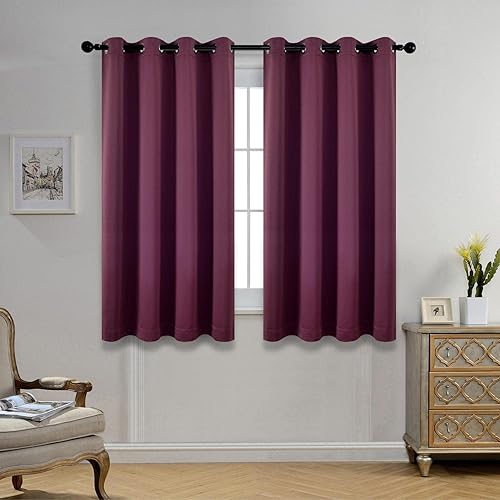 Miniatura 12 de MIUCO - Cortinas opacas para oscurecer la habitación, con aislamiento térmico y ojales para sala de estar, juego de 2 paneles, 52 x 84 pulgadas