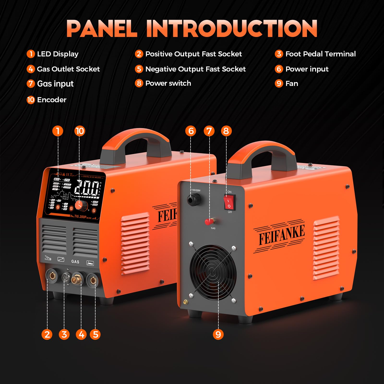 AC DC TIG Welder 200A, Aluminum TIG Welder 220V With Pulse LED Display Stick/DC TIG/AC TIG/Spot 6 In 1 Multiprocess TIG Welding Machine
