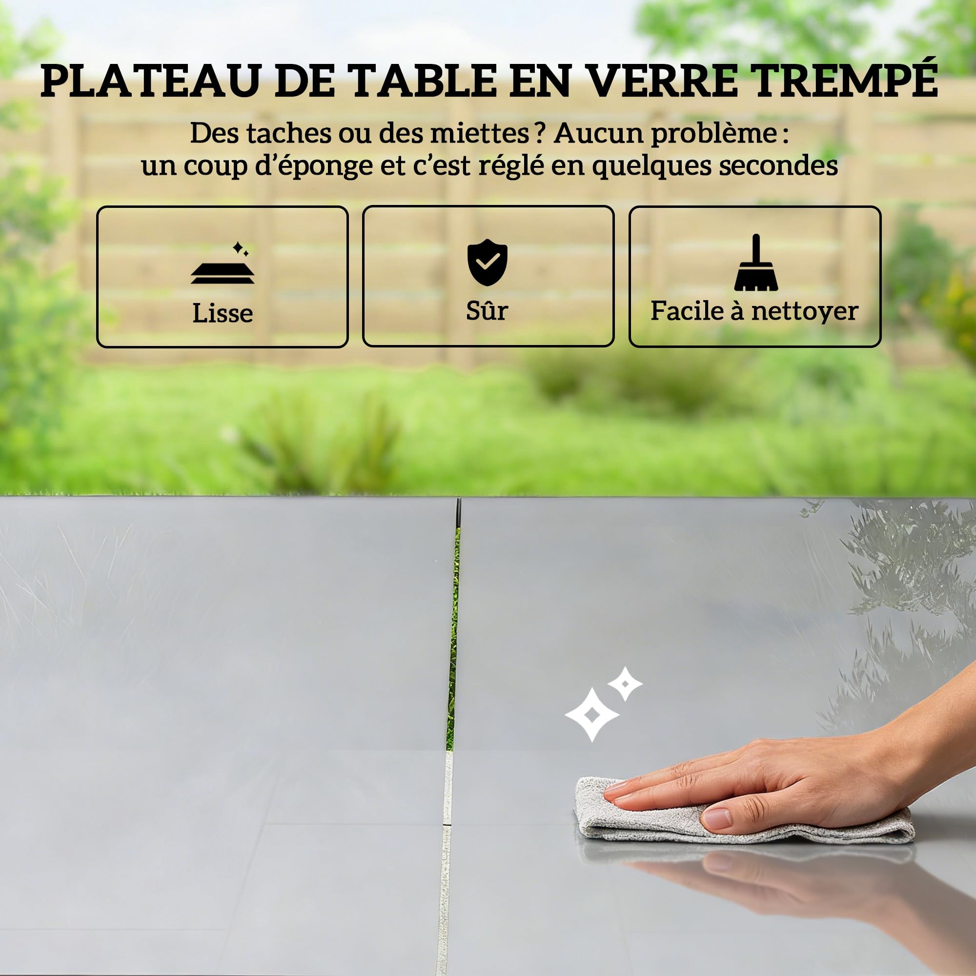 Outsunny 7-teiliges Outdoor-Esszimmer-Set für 6 Personen, Glastisch und Stühle mit dekorativen Armlehnen, Gartenmöbel aus Stahl für die Terrasse, grau