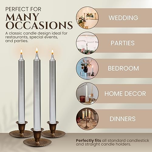 Miniatura 168 de Axiom Candles Velas altas sin goteo de 10 pulgadas sin perfume y sin humo, 9 horas de tiempo de combustión, velas cónicas para el hogar, cenas