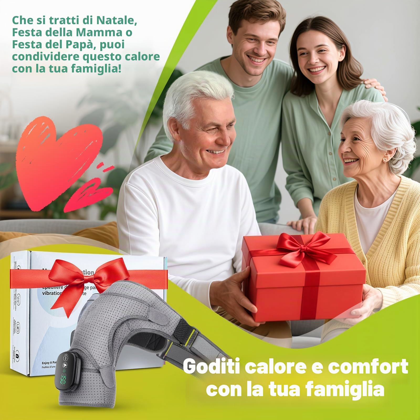 MOAJAZA Tutore per spalle riscaldate per uomo e donna, massaggiatore per spalle, cuscino riscaldante per collo e spalle