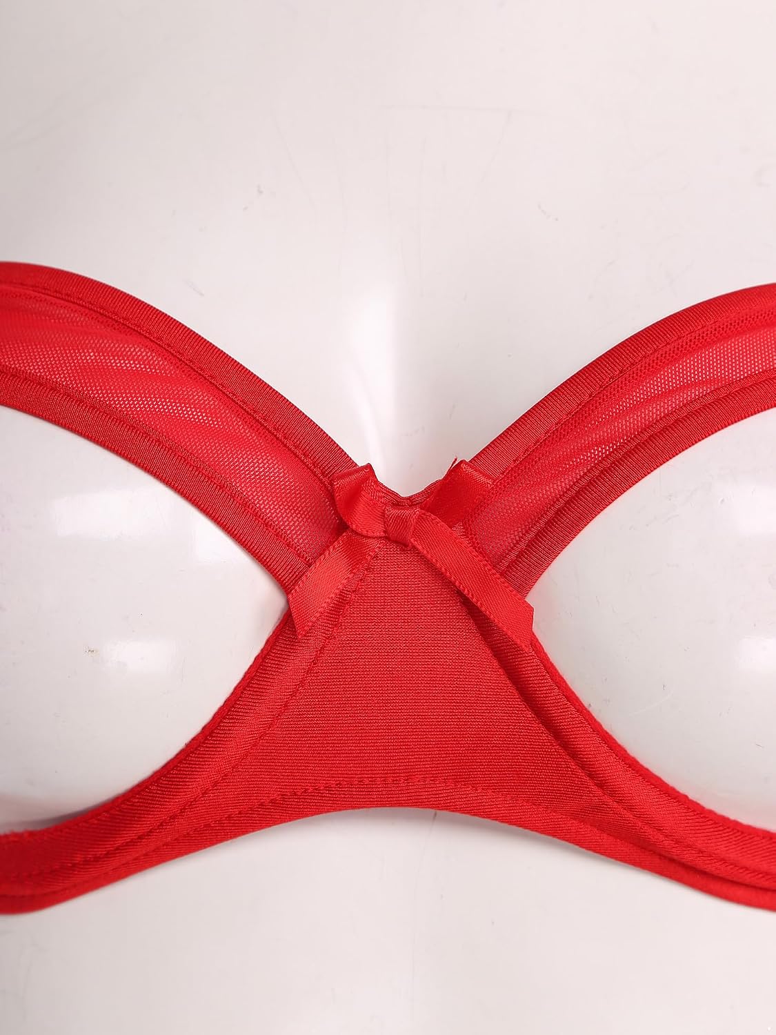 TiaoBug Women's Sexy Shelf Lingerie Bra Open Nipple Bralette Hollow Out Wire-Free Cage Bra Tops