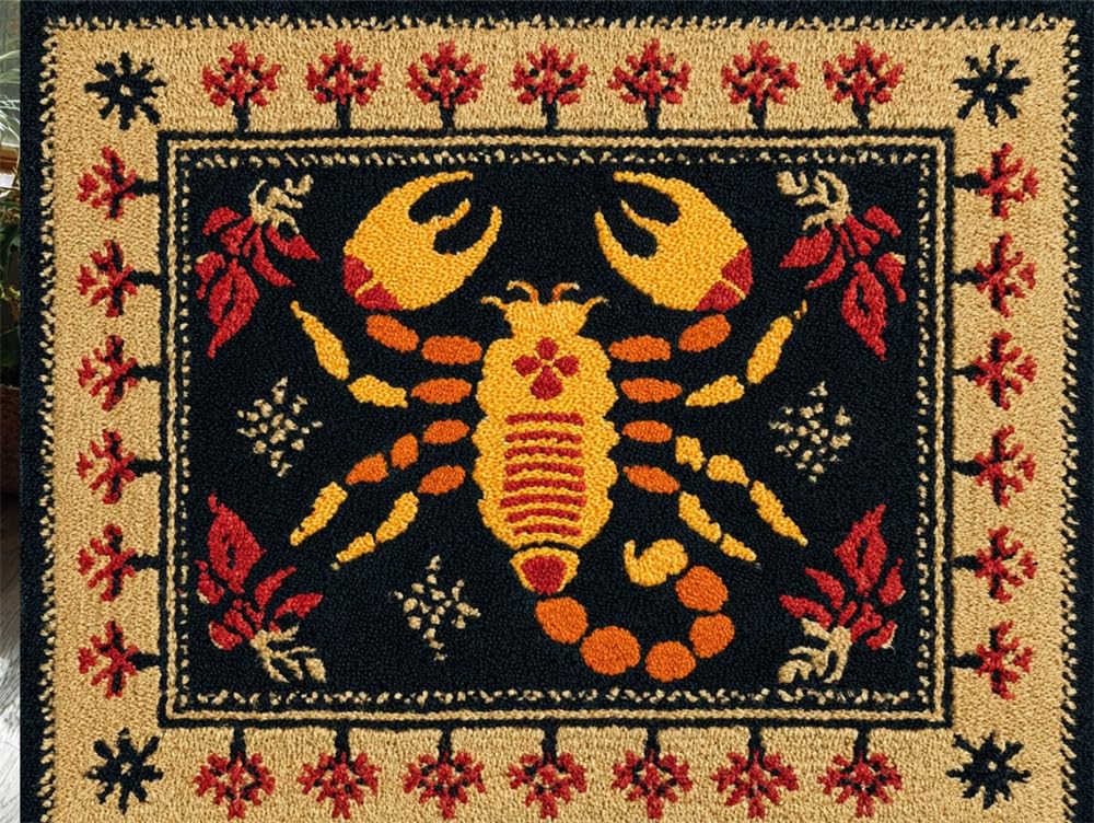 FWRTYCB Yarn Rug Hooking Kits Scorpion 20X15Inch Latch Hook Rug Kit
