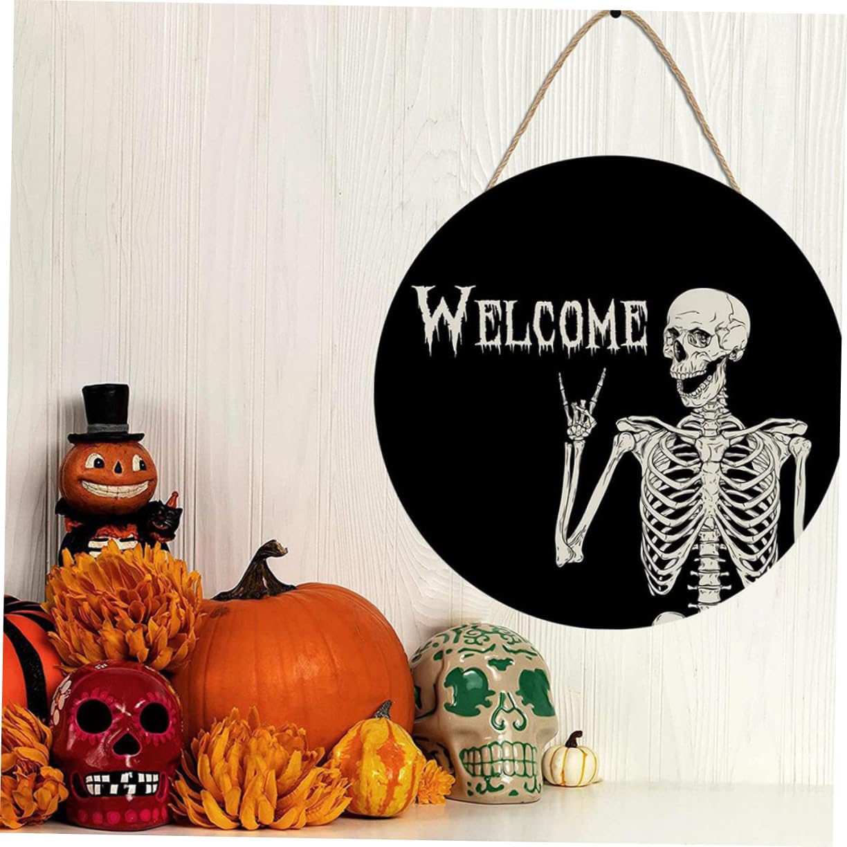 IMIKEYA Lot De 5 Pendentifs Décoratifs en Bois pour Porte Dentrée 30 5 X 35 6 Cm Décoration Festive pour Halloween