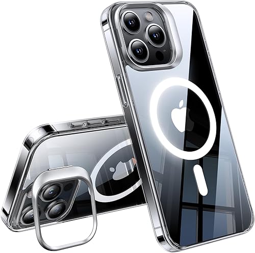 TORRAS Funda ultramagnética para iPhone 15 Pro con soporte para cámara Stash, supera el 3 veces de grado mil, a prueba de golpes y compatible con
