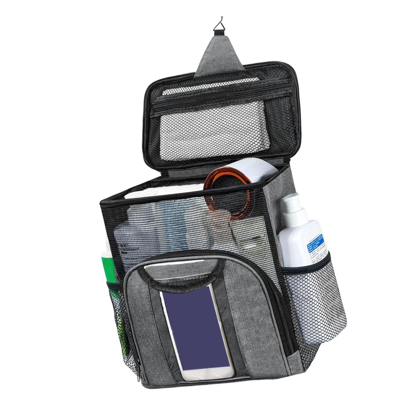 Whoasyst Foldable Toiletries Holder with Waterproof Design and Extra Side Compartments for Daily Use Foldable Shower Planner
