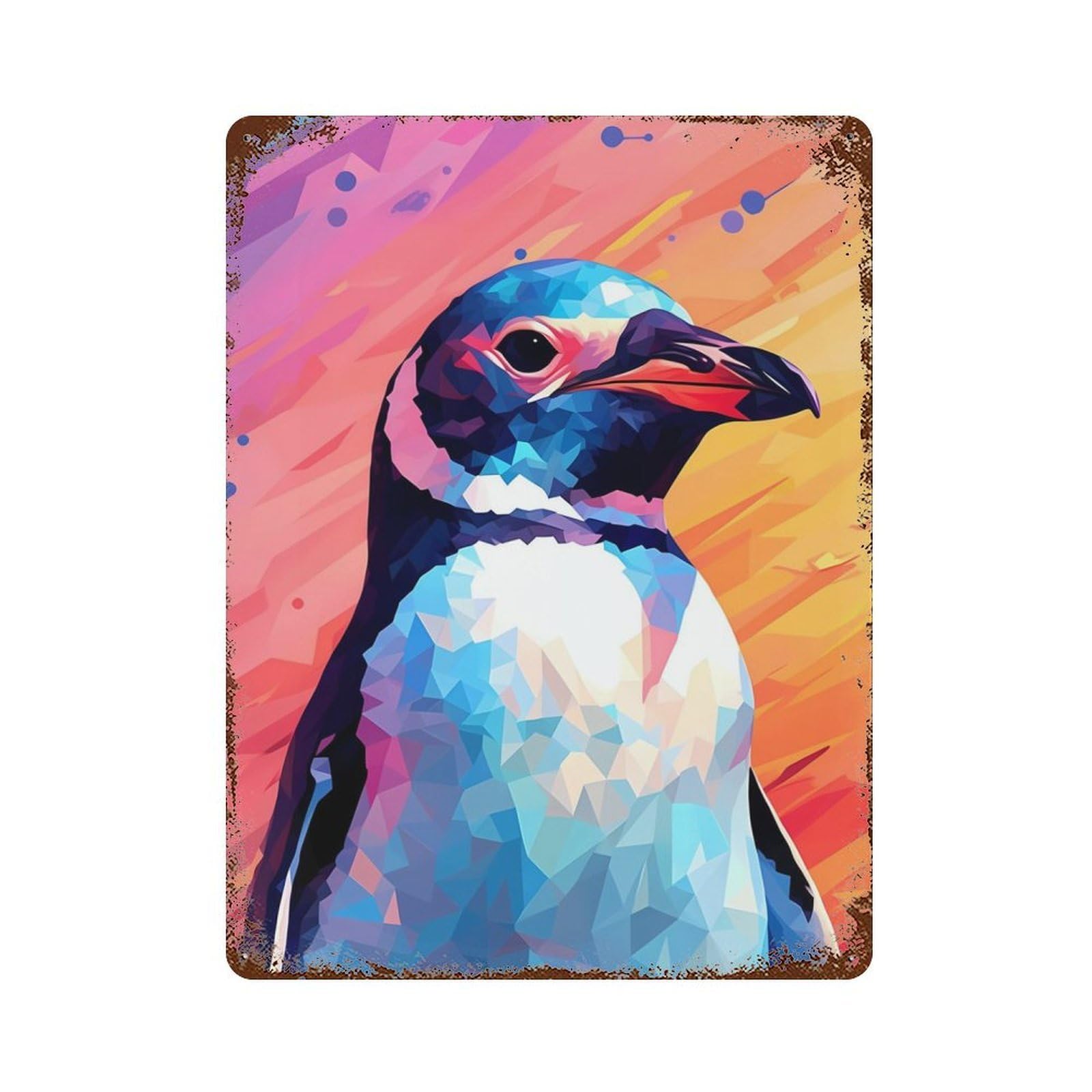 Penguin Cute Decorative Tin Sign 15.7"x11.8", for Bistro, Counter And Cafe Decor, Retro Wall Decor