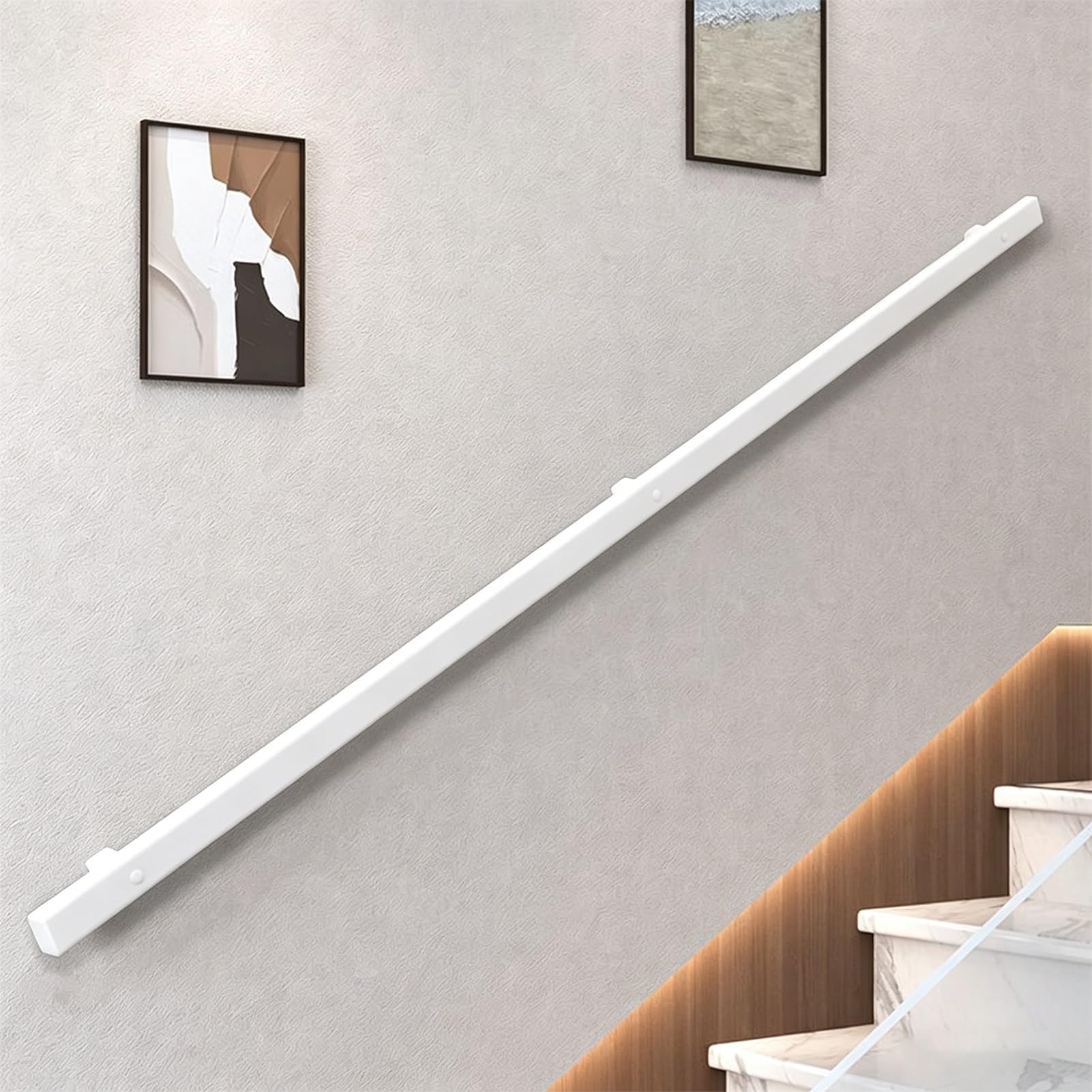 Wrought Iron Handrail Stair Rail Grab Bar Kit Staircase Railing Handrails(17ft/510cm)