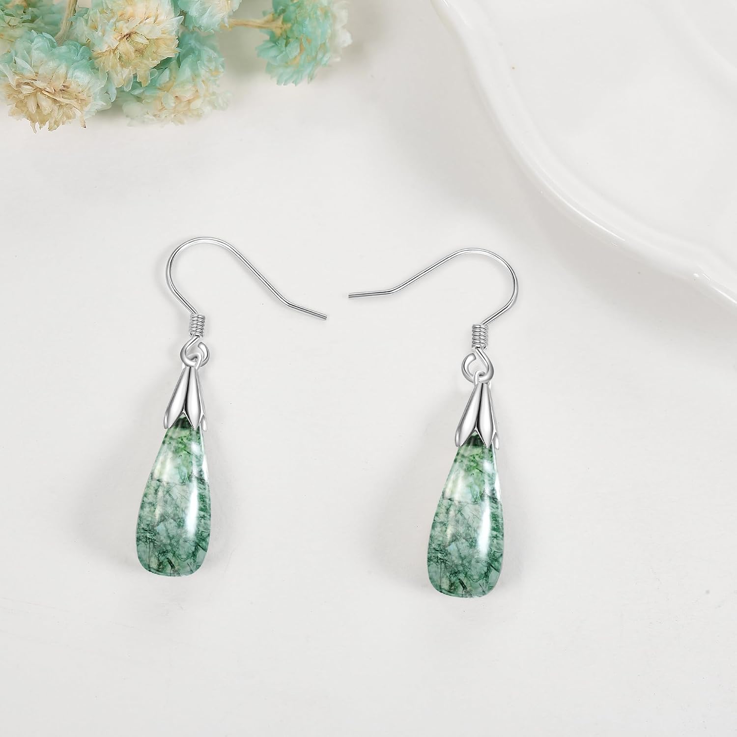 Filigree Leverback Earrings for Women Fashion Sterling Silver Dangle Drop Earrings Hypoallergenic Jewelry - Image 4