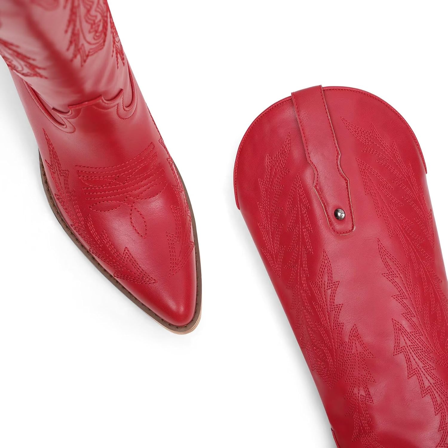 Cowboy Boots for Women Western Knee High Boots Pointed Toe Chunky Heel Embroidered Cowgirl Boots