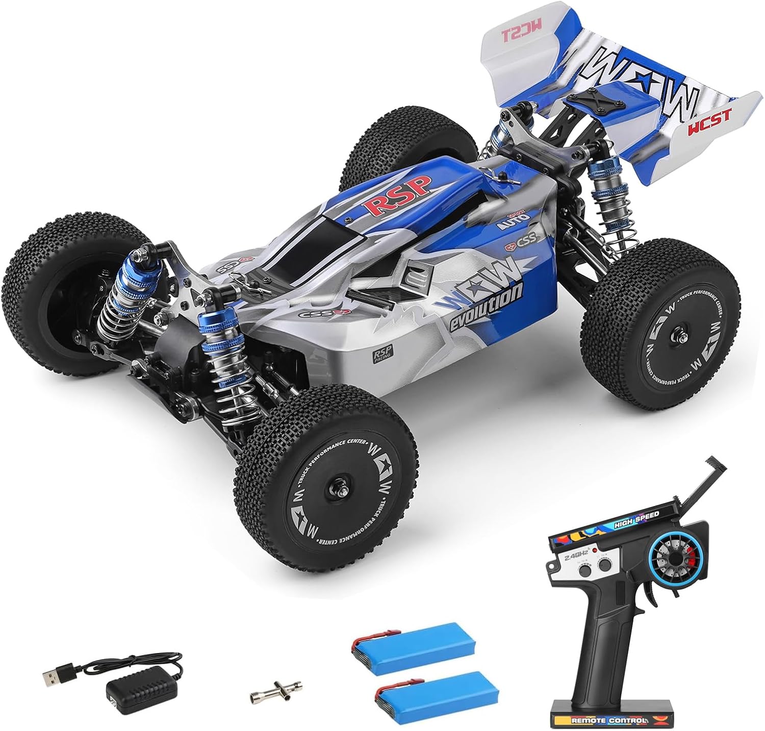 GoolRC WLtoys 144011 RC Cars for Adults, 1:14 Scale Remote Control Car, 4WD 65KM/H High Speed RC Racing Car, 2.4GHz All Terrains Off Road RC Buggy Trucks for Adults with 2 Batteries