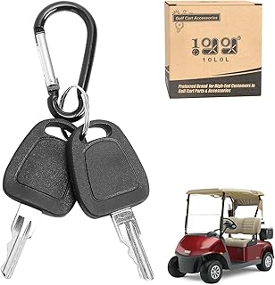 10L0L Universal Golf Cart Ignition Keys for EZGO 1982-up Electric and Gas, 2 PCS, OEM# 17063-G1 17063G1 (Black Handle)