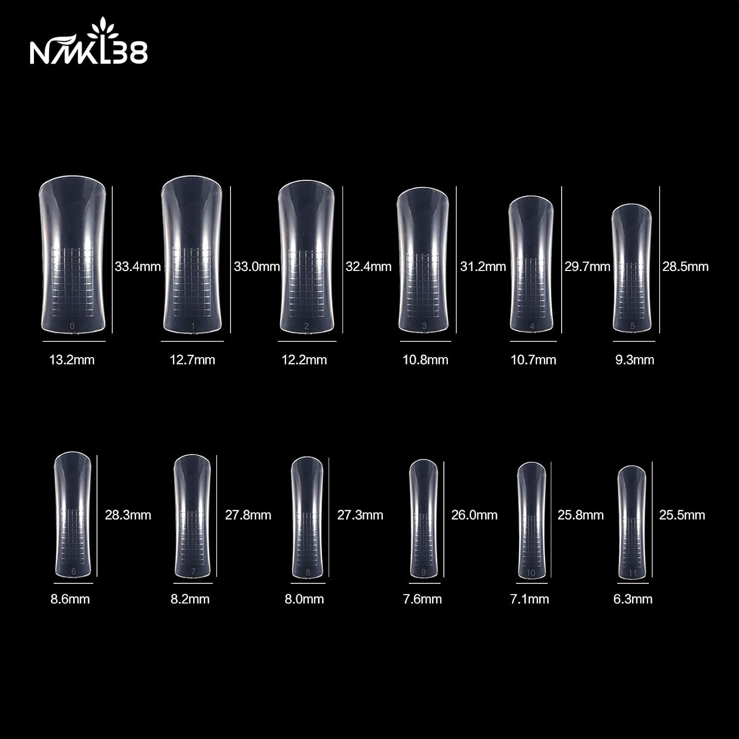 120Pcs Dual Forms Full Cover Nail Tips Upper Arched Extension Mold (Mold B)