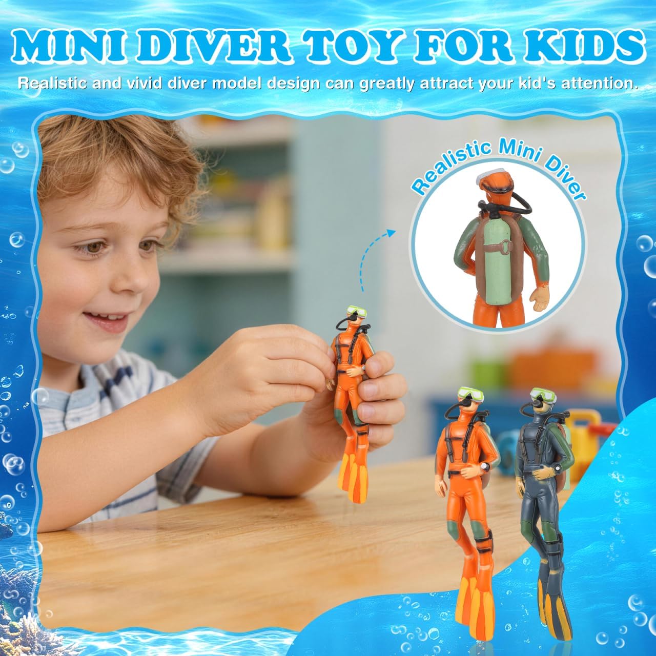 Ipetboom 2pcs Scuba Diver Toy - Mini Diver Figurines with Mini Scuba Tank image 4
