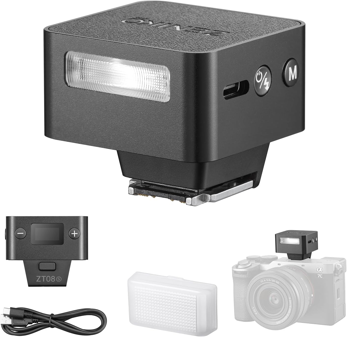 ZENIKO ZT08 S Mini Flash for Sony,Built-in Battery,740 Full Power Flashes,Mini On-Camera TTL Flash Speedlite