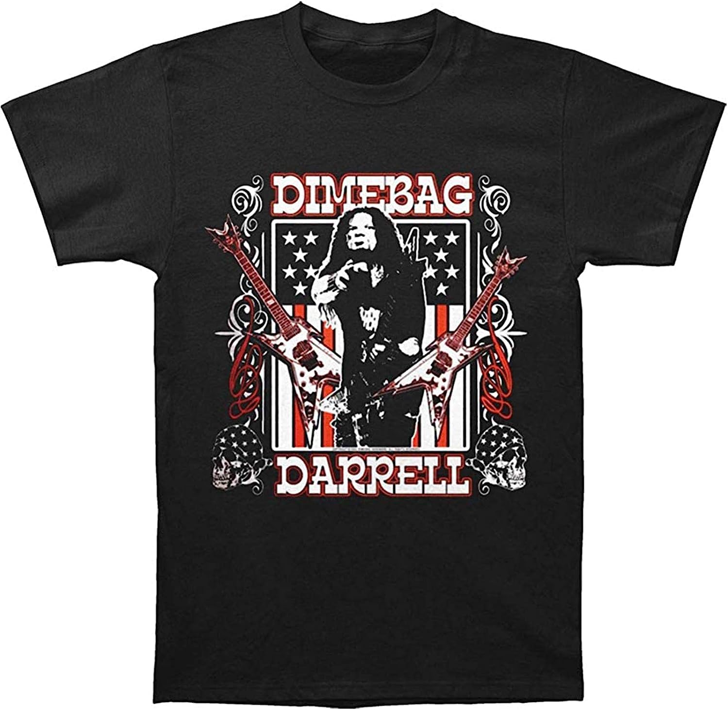 Dimebag Darrell Men's Guitars Flag T-Shirt Vintage Gift Unisex Black Tee
