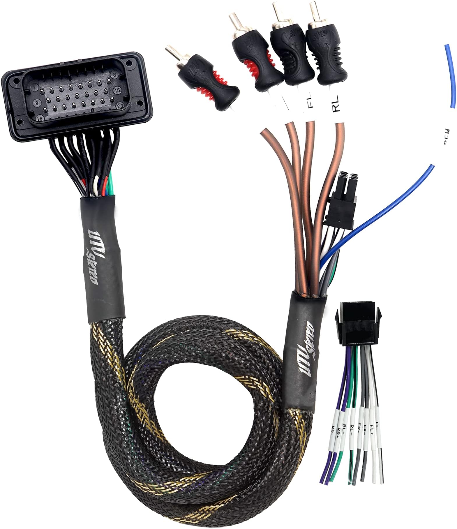 UTV Stereo RZR Pro Series Ride Command Add an Amp w/Front & Rear RCA Outputs, Remote Wire and Speaker Wire - Polaris RZR Pro R, Turbo R & Pro XP