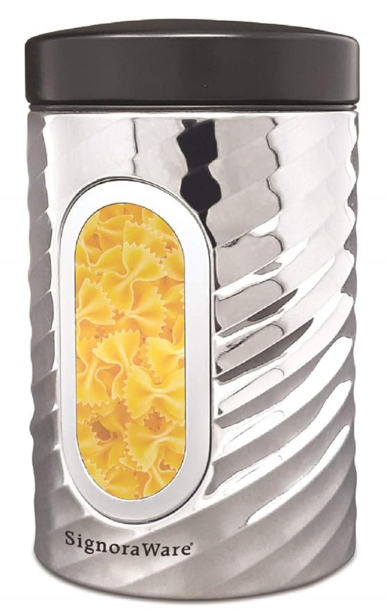 Signoraware Modular Steel Container (Window Round) Mirror, 350ml, Silver