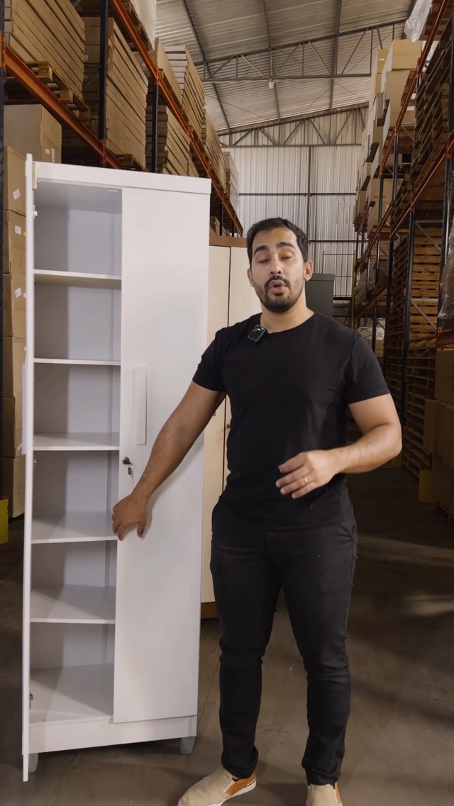 Armário Multiuso 2 Portas Com Fechadura Organizador Com