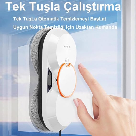 Automatic Window Cleaning Robot, Smart Cleaner Robot Vacuum Cleaner, 5600pa Powerful Suction/Double-Sided Water Spray,for Indoor/Outdoor/High-Rise Buildings/Glass Doors/Tiles,White