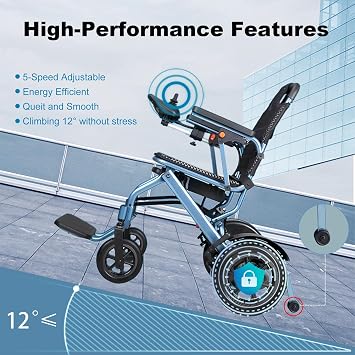 D04 Folding Electric Wheelchair for Adult,Airplane Approved for Travel