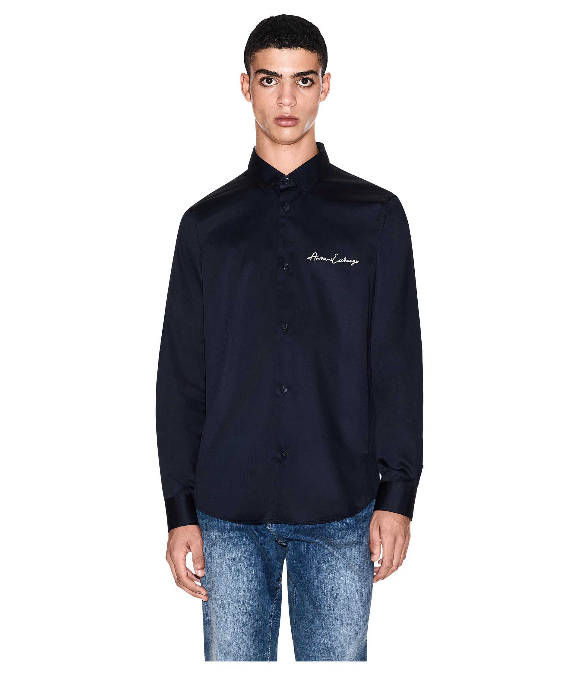 Armani Exchange Men's Essential, Logo Signature,Regular Fit,Blue,M