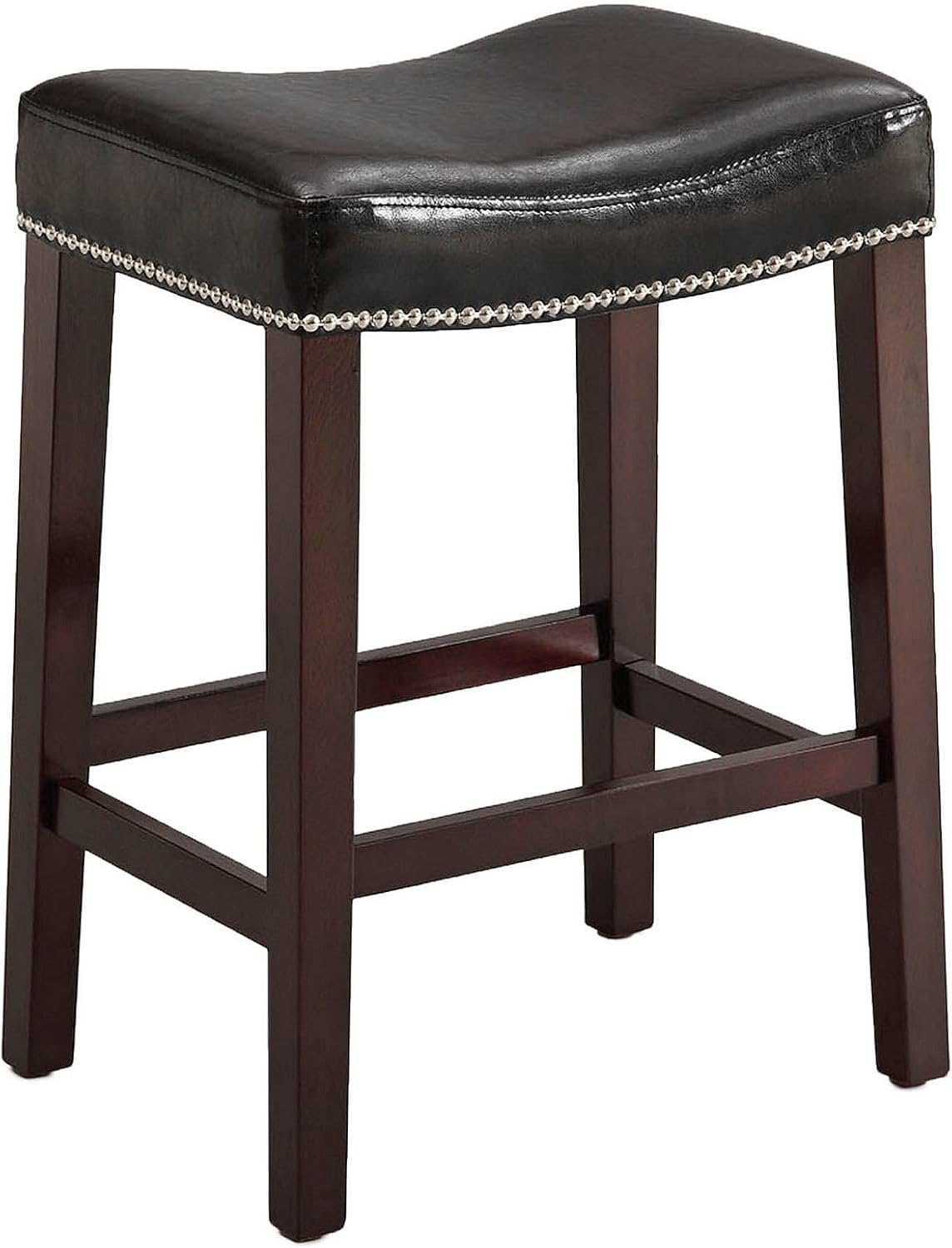 Amazoncom Acme Lewis Counter Height Stool Set 2 96293 Black Pu Espresso 26 Seat Height Home Kitchen