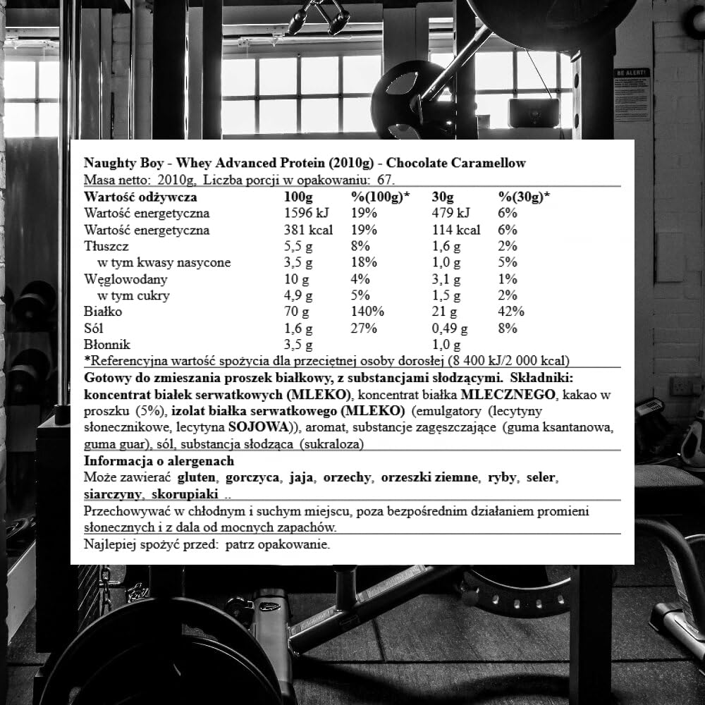 Naughty Boy Whey Advanced Protein (2010g) Chocolate Caramellow - Białka - Mieszanka białek serwatkowych