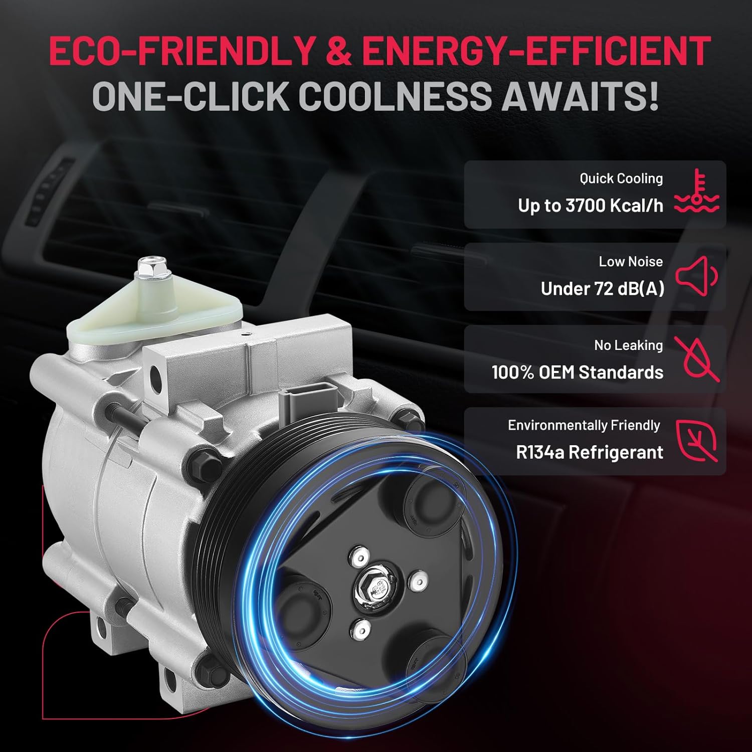 BDFHYK 57129 Air Conditioning A/C Compressor Compatible with Ford F-150 F-250 F-350 Super Duty, Compatible with Mercury Cougar, Grand Marquis