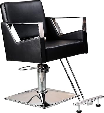 Beautynao Salon Chair Barber Chair Styling Beauty Chair Cutting Chair Professional Home Salon Black