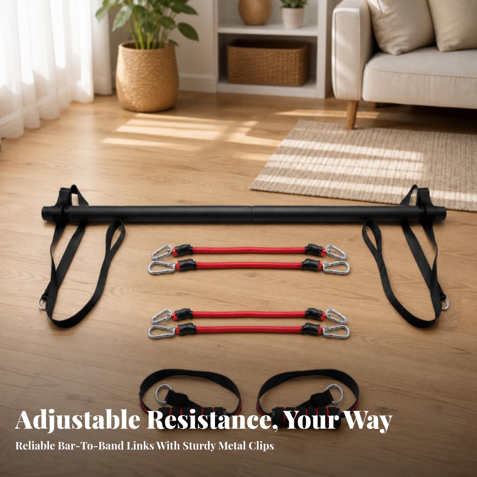 Kit Pilates con s Resistencia Portátil, Compacto, Asa, para Gimnasio en Casa, Principiantes