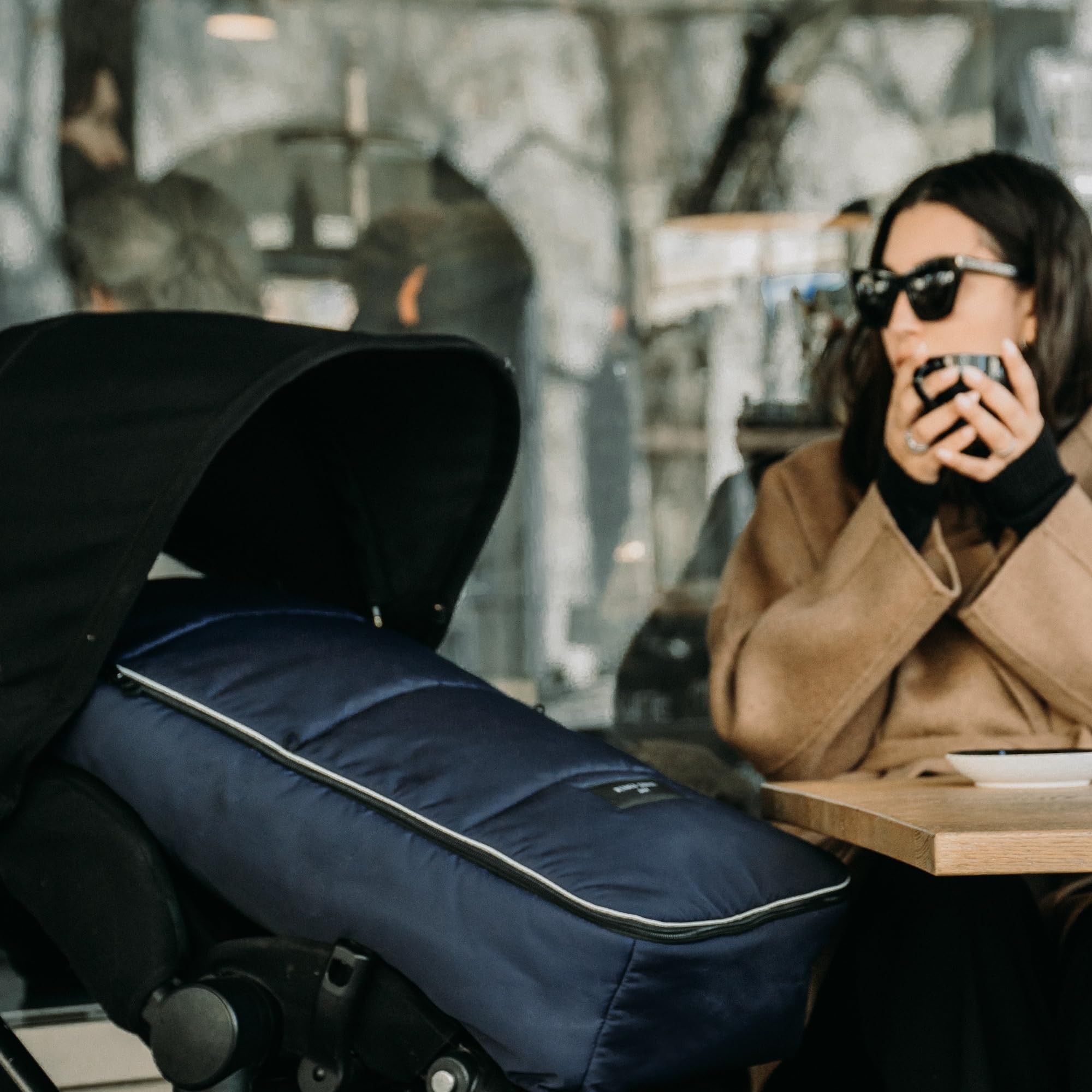 WERNER CHRIST BABY, Kinderwagen-Fußsack CORTINA – Thermo Winterfußsack (Kinder ab 6 - bis 36 Monate), mit herausnehmbarer Lammfelleinlage, medizinisches Fell, in Navy (dunkelblau)