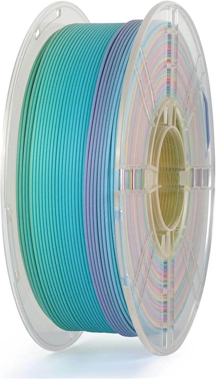 Silk & Matte Rainbow PLA 3D Filament, 1.75mm 4KG/Lot Color Change, Compatible for FDM 3D Printers & 3D Pens