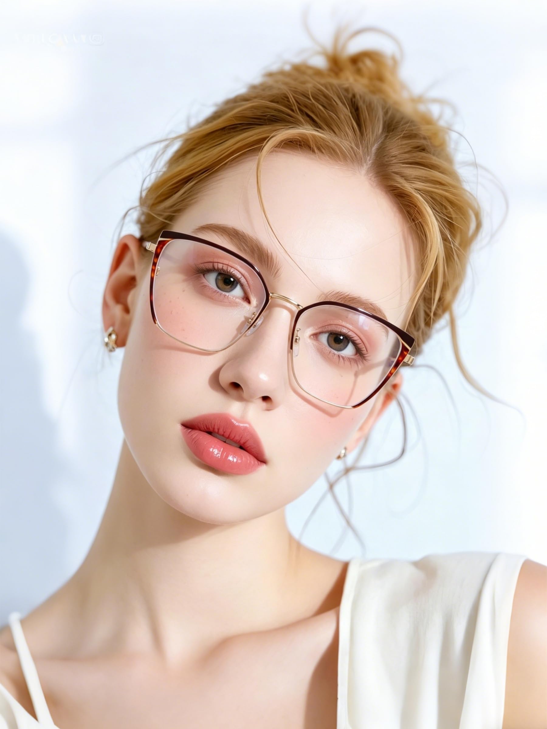 Gafas Blue Blockers para mujer, gafas antiluz azul de gran tamaño – estampado de leopardo elegante, comodidad y protección de los ojos, marrón