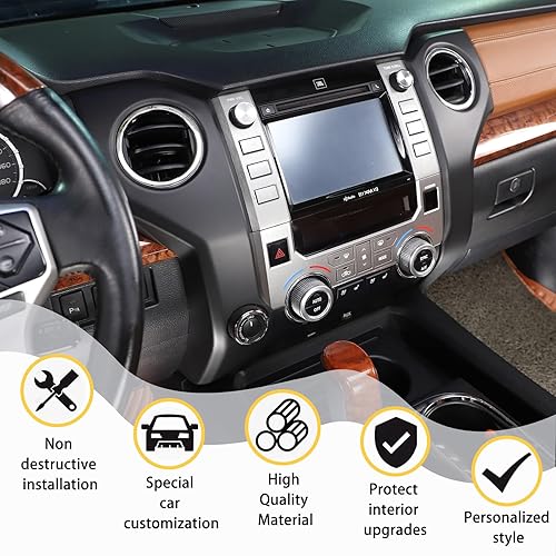 Miniatura 4 de CHEAYAR Consola central para interior del automóvil, aire acondicionado, salida de aire, decoración de ventilación, juego de moldura para Toyota