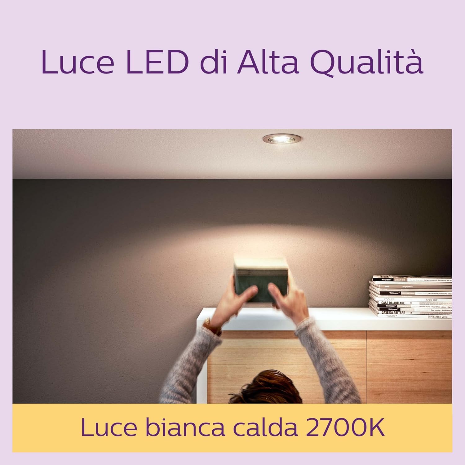 Philips LED, Faretto LED, Luce Bianca Calda, 50W, GU10, 3 pezzi - Immagine 4
