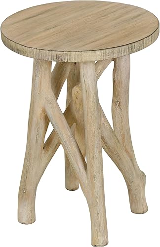 Miniatura 21 de East at Main Mesa auxiliar de madera rústica o soporte para plantas, formas redondas y rectangulares, múltiples acabados, muebles decorativos hechos