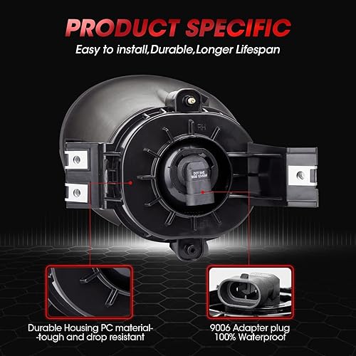 Miniatura 4 de WEZEMLIGHT Repuesto de montaje de luz antiniebla para Ram 1500 2002-2008, Ram 2500 2003-2009, Ram 3500 2003-2010, 2005-2006 Durango incluido