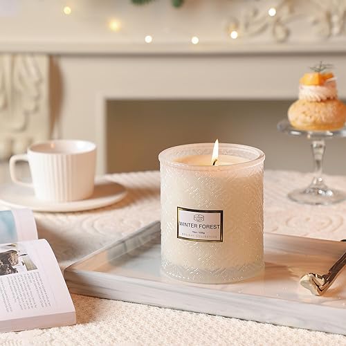 Miniatura 10 de Velas perfumadas grises rústicas, velas perfumadas de chimeneas ahumadas, velas grandes de 19 onzas para el hogar, velas perfumadas de lujo para