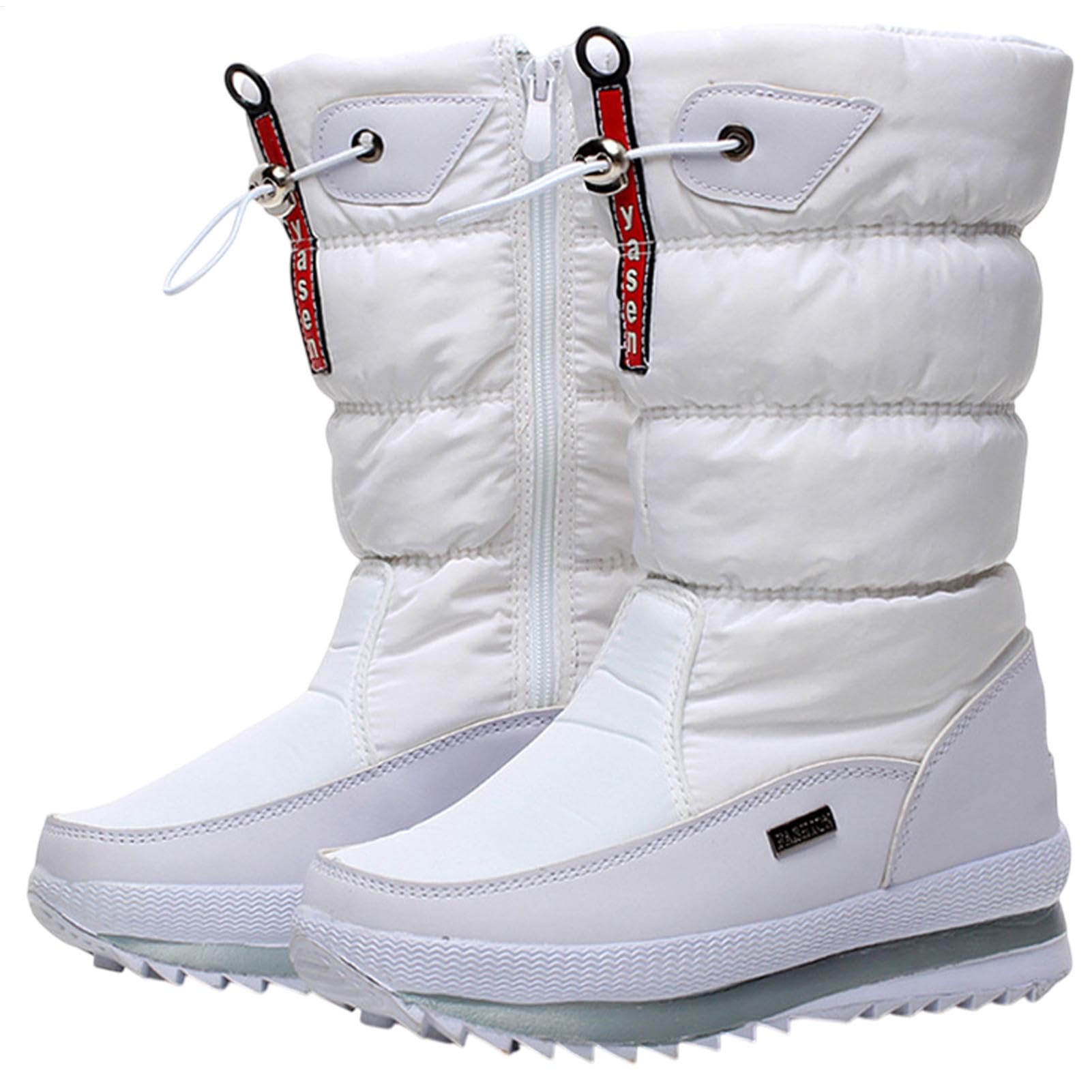 Botas de invierno para mujer, botas de nieve, impermeables, gruesas, con forro de piel sintética, botas de nieve para lluvia, botas de nieve para mujer, botas de nieve forradas a media pantorrilla
