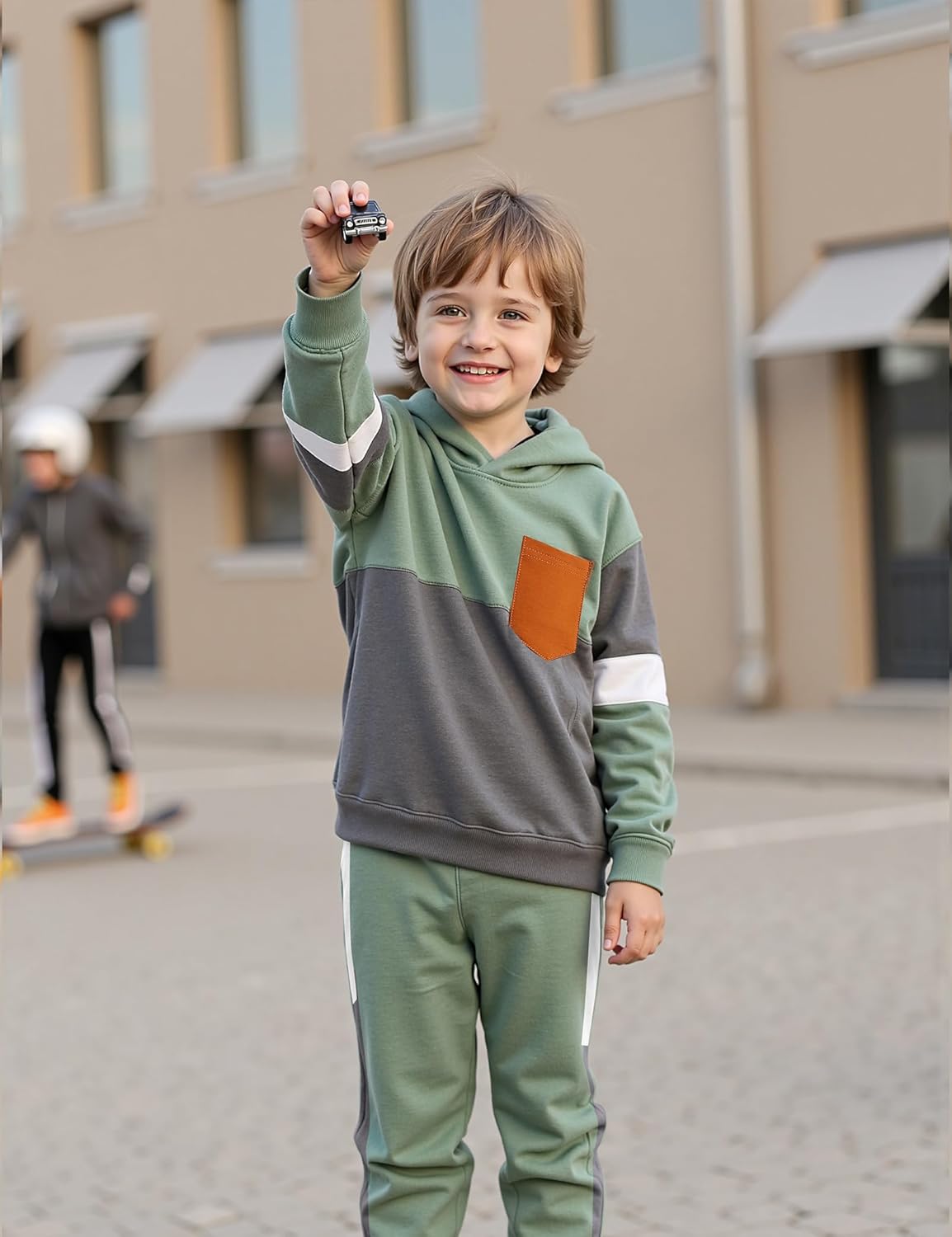 Boys Clothes Long Sleeve Color-blocked Hoodie Top and Pants 2PCS Winter Sweatsuits Fall Boys Outfits 2-8 Years - Image 3