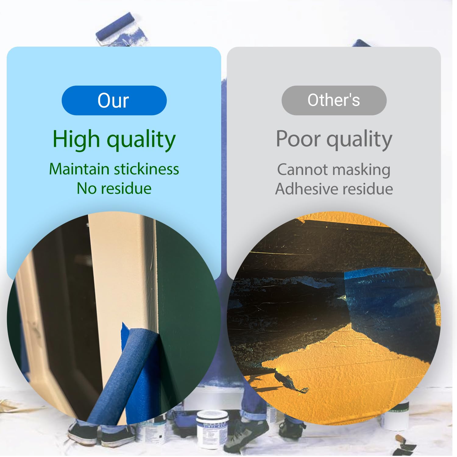 Blue Painters Tape 20rolls,1Inch x 55Yards,Blue Masking Tape,Paint Tape for Wall Painting,DIY Crafts Arts,Painter's,Decoration Labeling,No Residue, Easy Removal