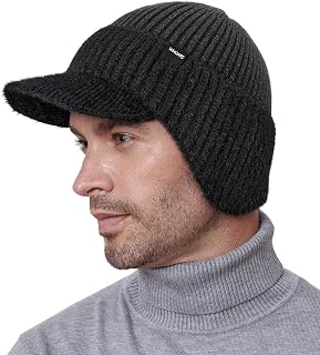 Ultrawarme Wintermütze mit Schirm und Ohrenklappen für Herren