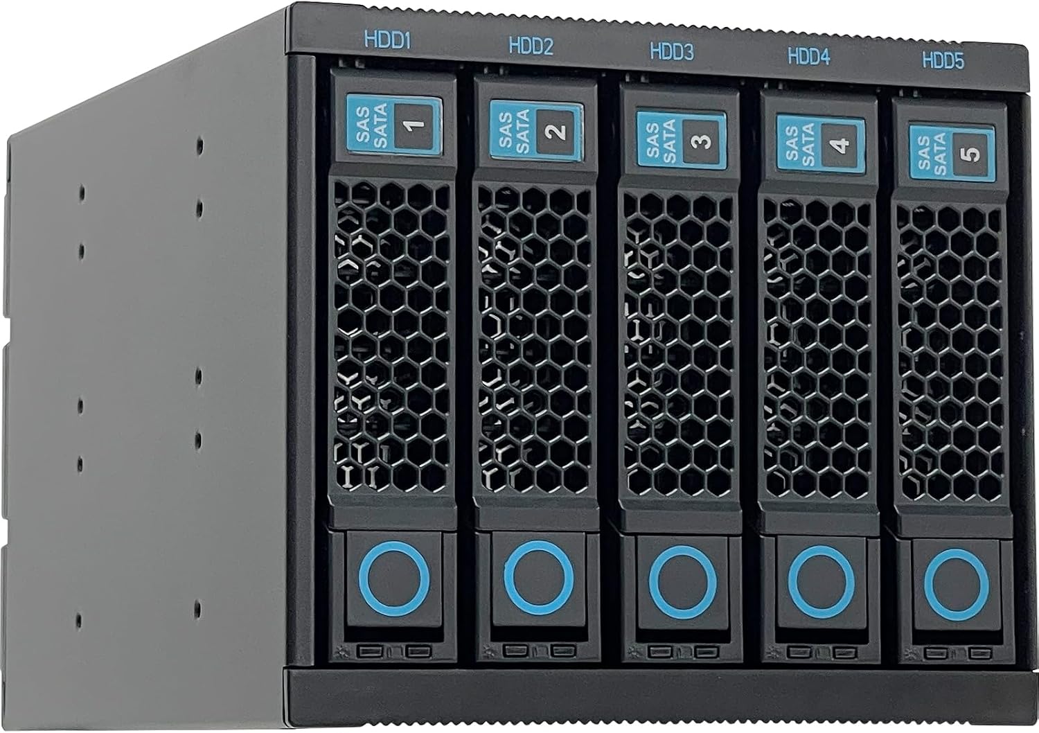 Generic ZhenLoong 5 Bay Hot Swap Hard Drive Disk Cage Module 3.5-inch SATA SSD HDD Rack Cabinet Data Storage with HDD Backplane 6 Gbps for Three 5.25" Optical Drive Position